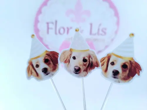Festa Pet Personaliza Topper de Docinho com Foto