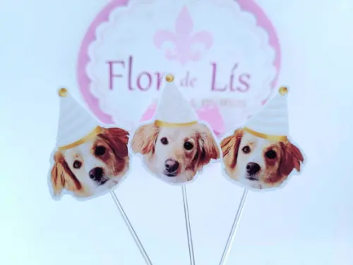 Festa Pet Personaliza Topper de Docinho com Foto