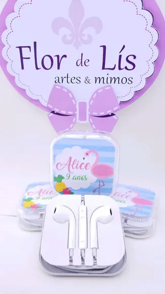 Fone de Ouvido Flamingo Verão na caixinha