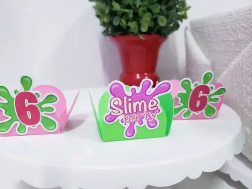Forminha de Doces Personalizada Slime Festa Pintura 20und
