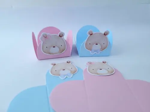 Forminha Doces Chá Revelação Ursinhos Aquarela 20 Unidades