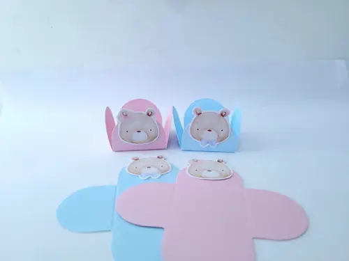 Forminha Doces Chá Revelação Ursinhos Aquarela 20 Unidades