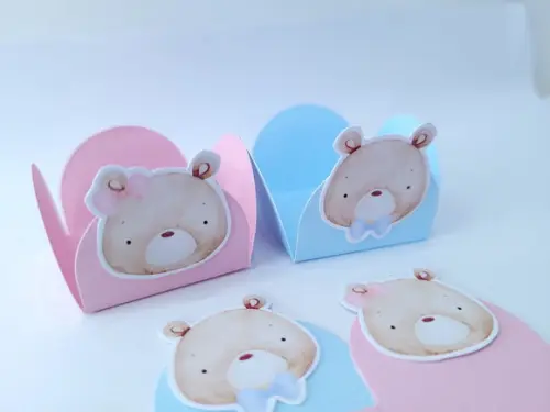 Forminha Doces Chá Revelação Ursinhos Aquarela 20 Unidades