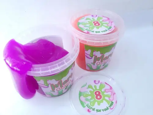 Geleca Personalizada Festa Slime Menina Pote 180gr