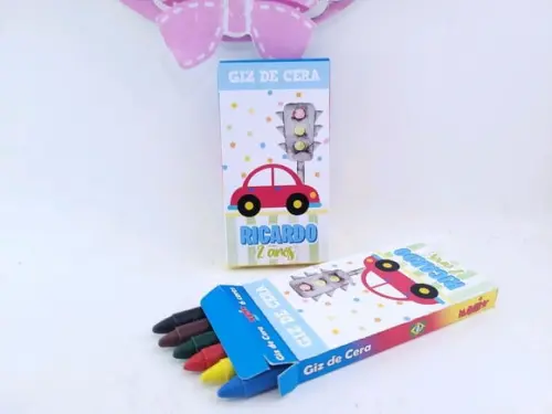 Giz de Cera 6 Cores Meios de Transporte Carros Personalizado