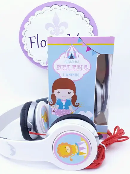 Headphone Fone de Circo Menina com Caixa