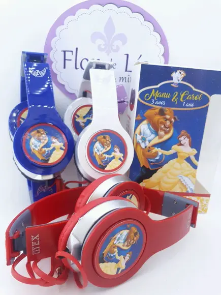 Headphone Fone de Ouvido a Bela e a Fera com Caixa