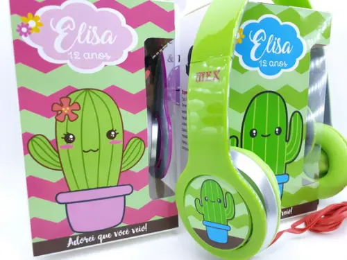 Headphone Fone de Ouvido Cactos com Caixa