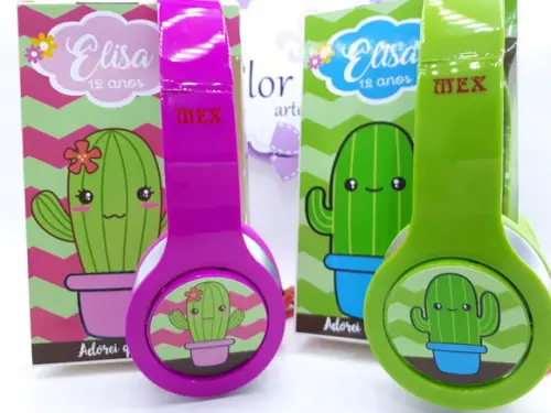 Headphone Fone de Ouvido Cactos com Caixa