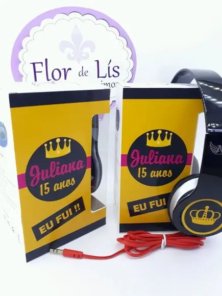 Headphone Fone de Ouvido Festa de 15 Anos com Caixa