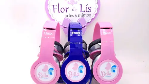 Headphone Fone de Ouvido Empresa Logo com Caixa