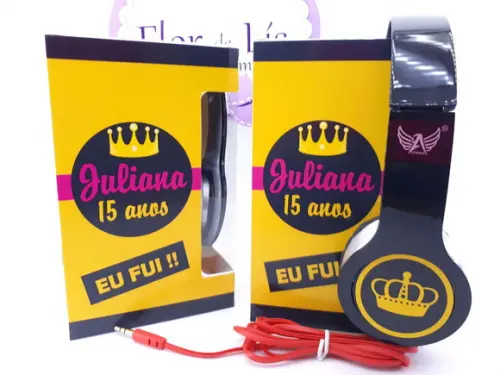 Headphone Fone de Ouvido Festa de 15 Anos com Caixa
