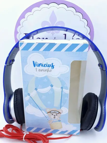 Headphone Fone de Ouvido Ursinho Balão com Caixa
