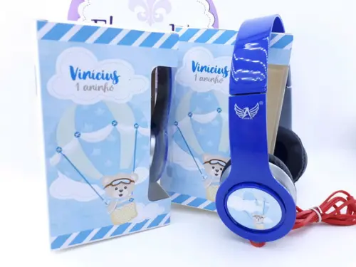 Headphone Fone de Ouvido Ursinho Balão com Caixa