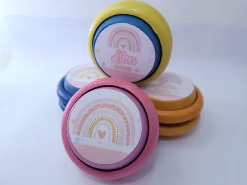 Ioiô Personalizado Arco Íris Boho Rosa