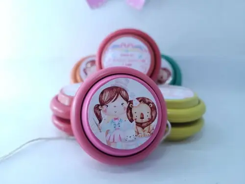 Ioiô Personalizado Circo Rosa Aquarela Menina