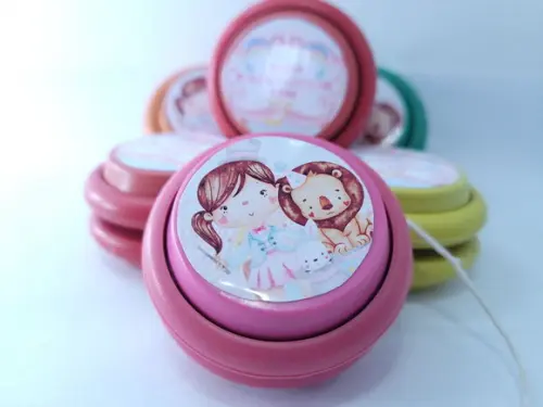 Ioiô Personalizado Circo Rosa Aquarela Menina