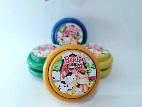 Ioiô Personalizado Fazendinha Menino Aquarela Lembrancinha