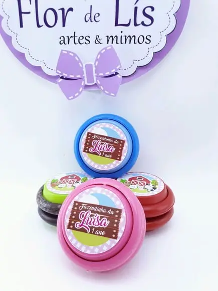 Ioiô Personalizado Fazendinha Rosa Menina