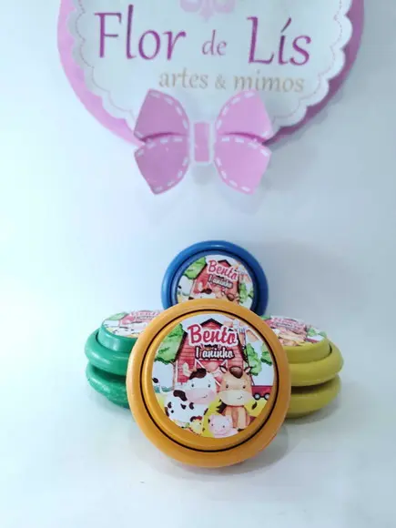 Ioiô Personalizado Fazendinha Menino Aquarela Lembrancinha