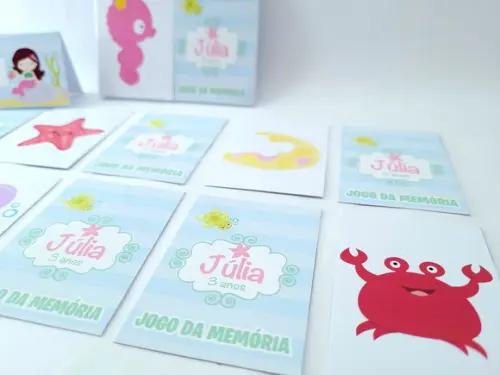 Jogo da Memória Fundo do Mar Sereia Personalizado