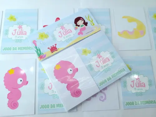 Jogo da Memória Fundo do Mar Sereia Personalizado