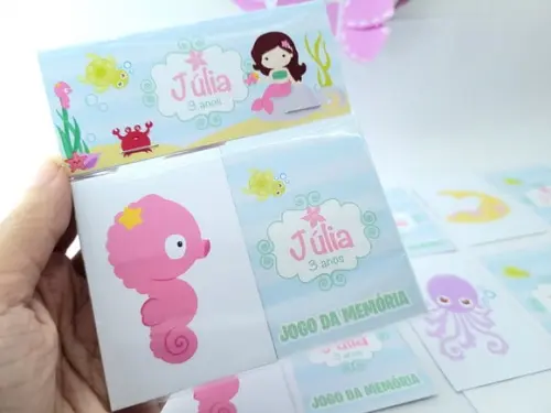 Jogo da Memória Fundo do Mar Sereia Personalizado