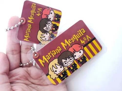 Kit 2 Chaveiros Escolares Harry Potter Mochila e Lancheira