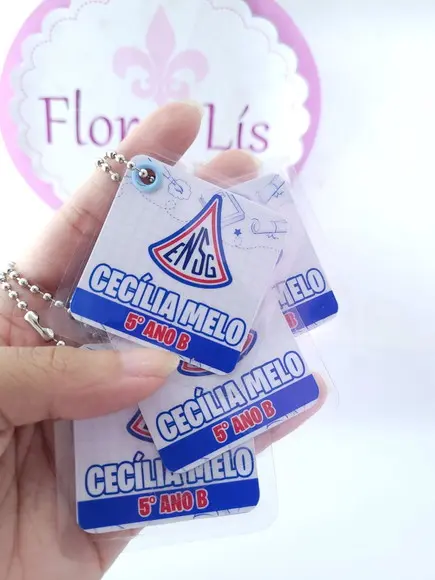 Kit 4 Chaveiros Escolar Logo para Mochila Lancheira e Estojo