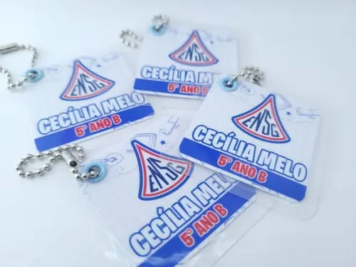 Kit 4 Chaveiros Escolar Logo para Mochila Lancheira e Estojo