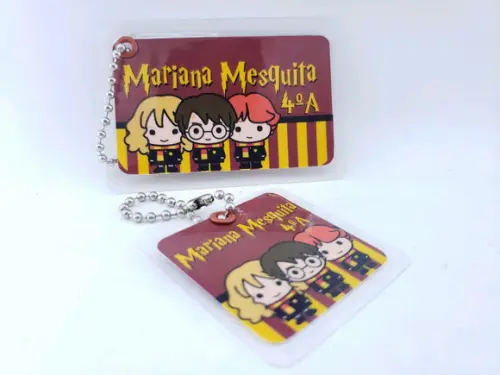 Kit 2 Chaveiros Escolares Harry Potter Mochila e Lancheira