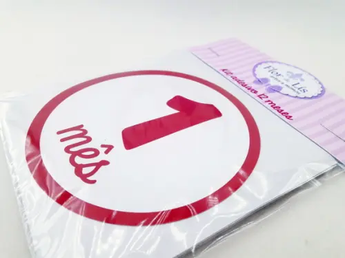 Kit Adesivos para Body 12 Meses do bebê Cores