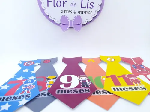 Kit Adesivos para Body 12 Meses Heróis bebê