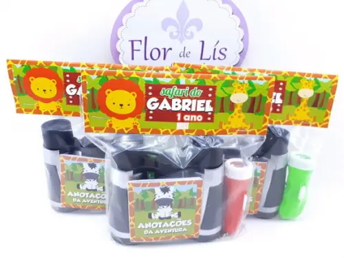 Kit Aventura com Binóculos e Lanterna Safari Lembrancinha