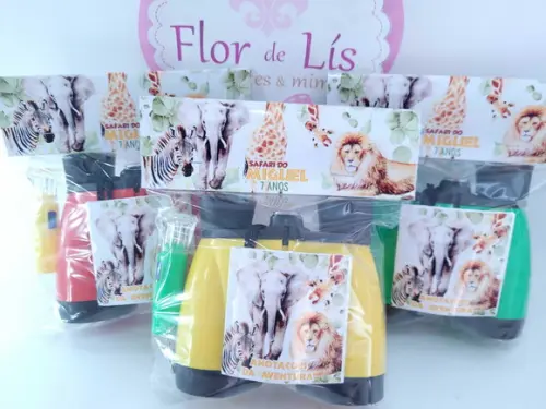 Kit Aventura com Binóculos e Lanterna Safari Lembrancinha