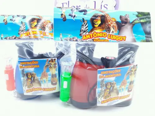 Kit Aventura Lembrancinha com Binóculos Madagascar