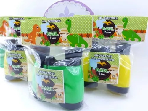 Kit Binóculo e Lanterna Dinossauro Baby Kit Aventura