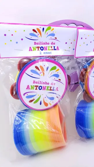 Kit Bailinho de Carnaval Bloquinho Pandeiro Pequeno e Mola