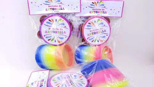 Kit Bailinho de Carnaval Bloquinho Pandeiro Pequeno e Mola
