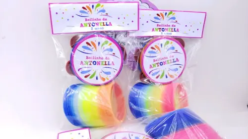 Kit Bailinho de Carnaval Bloquinho Pandeiro Pequeno e Mola