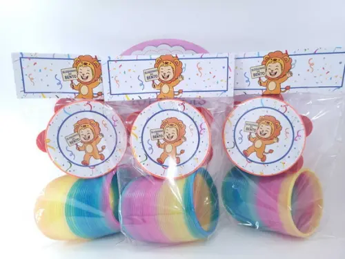 Kit Bloquinho de Carnaval Animais Pandeiro Pequeno e Mola