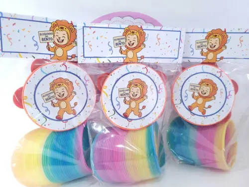 Kit Bloquinho de Carnaval Animais Pandeiro Pequeno e Mola