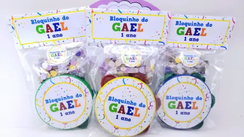 Kit Bloquinho de Carnaval Pandeiro Pequeno e Confetes