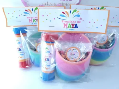 Kit Bloquinho Pular Carnaval com Mola Confete Bolha
