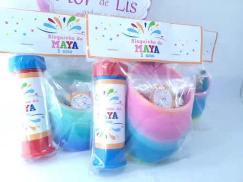 Kit Bloquinho Pular Carnaval com Mola Confete Bolha