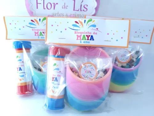 Kit Bloquinho Pular Carnaval com Mola Confete Bolha