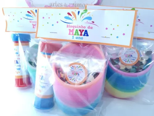 Kit Bloquinho Pular Carnaval com Mola Confete Bolha
