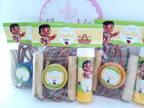 Kit Brinquedos Picnic Moana com Corda Bolha e Ioiô Festa