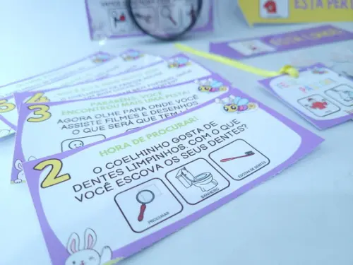 Kit Caça aos Ovos de Páscoa Inclusivo com Lupa e Lanterna