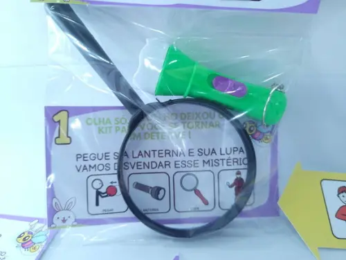 Kit Caça aos Ovos de Páscoa Inclusivo com Lupa e Lanterna